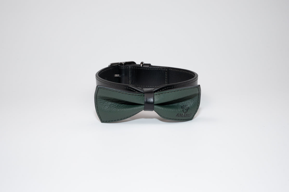 Collar Amaranto Verde/Negro Mediano